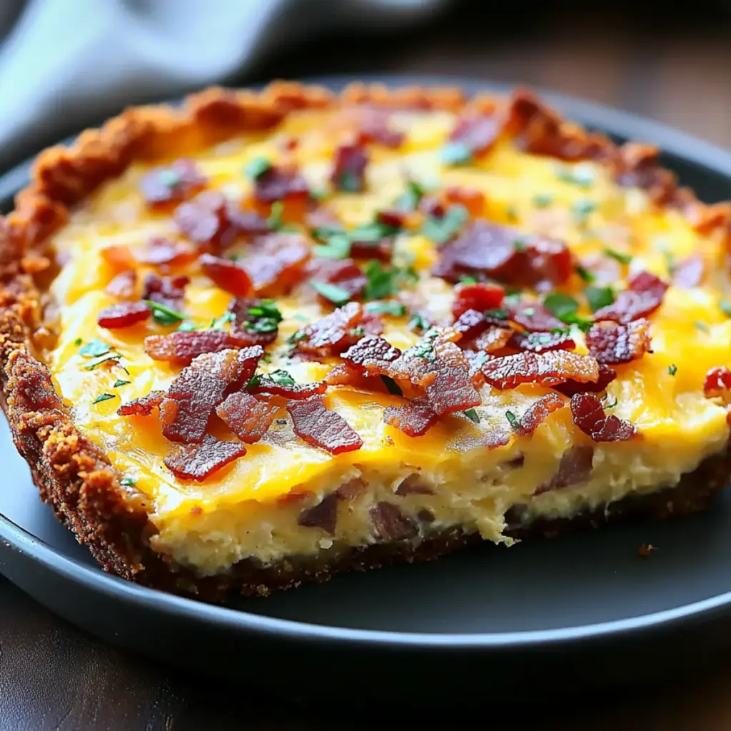 Hash Brown Crust Bacon and Cheddar Quiche