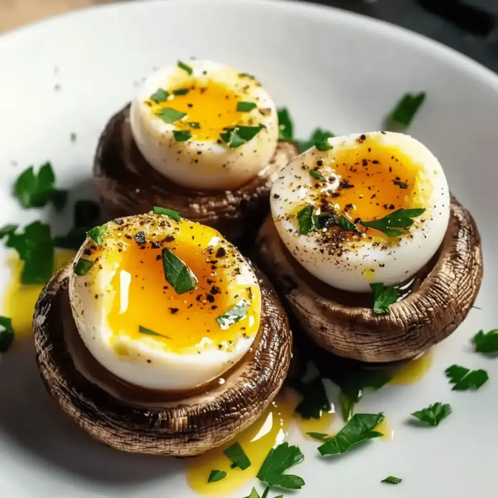 Fluffy Quail Egg Stuffed Mushrooms