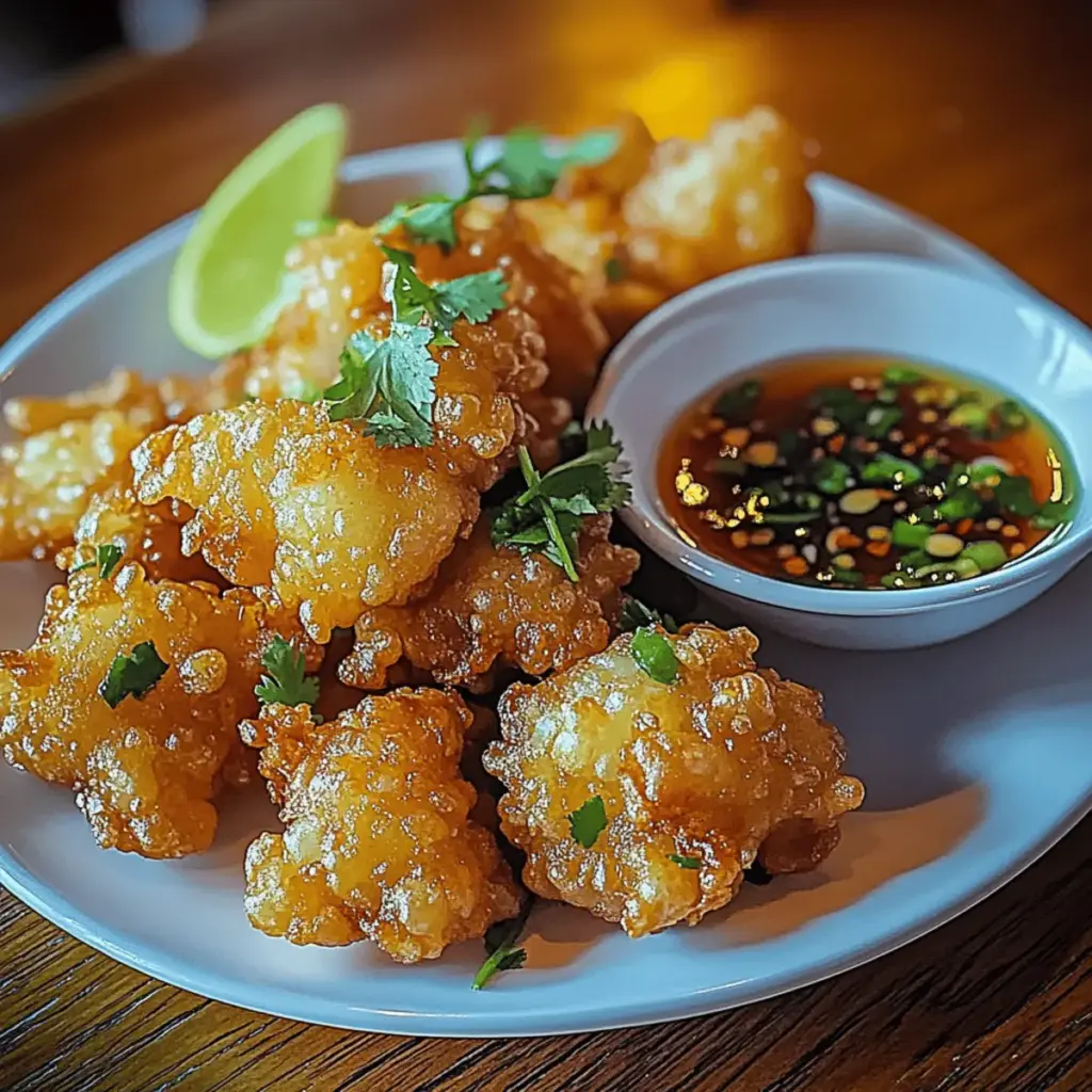 Vietnamese Style Shrimp Fritters with Nuoc Cham Dipping Sauce