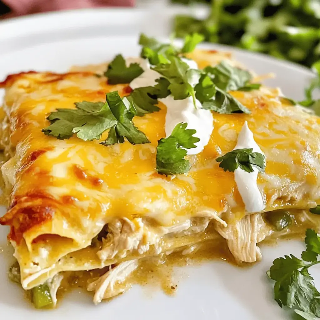 Green Chile Chicken Enchilada Casserole