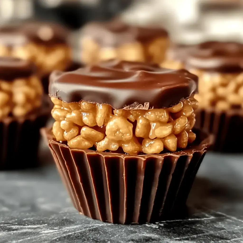 Chocolate Peanut Butter Rice Krispie Cups