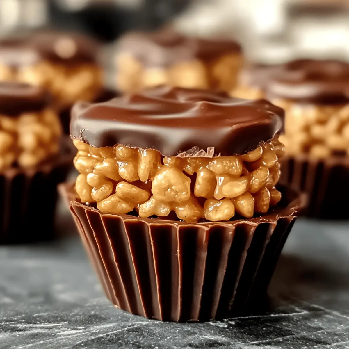 Chocolate Peanut Butter Rice Krispie Cups