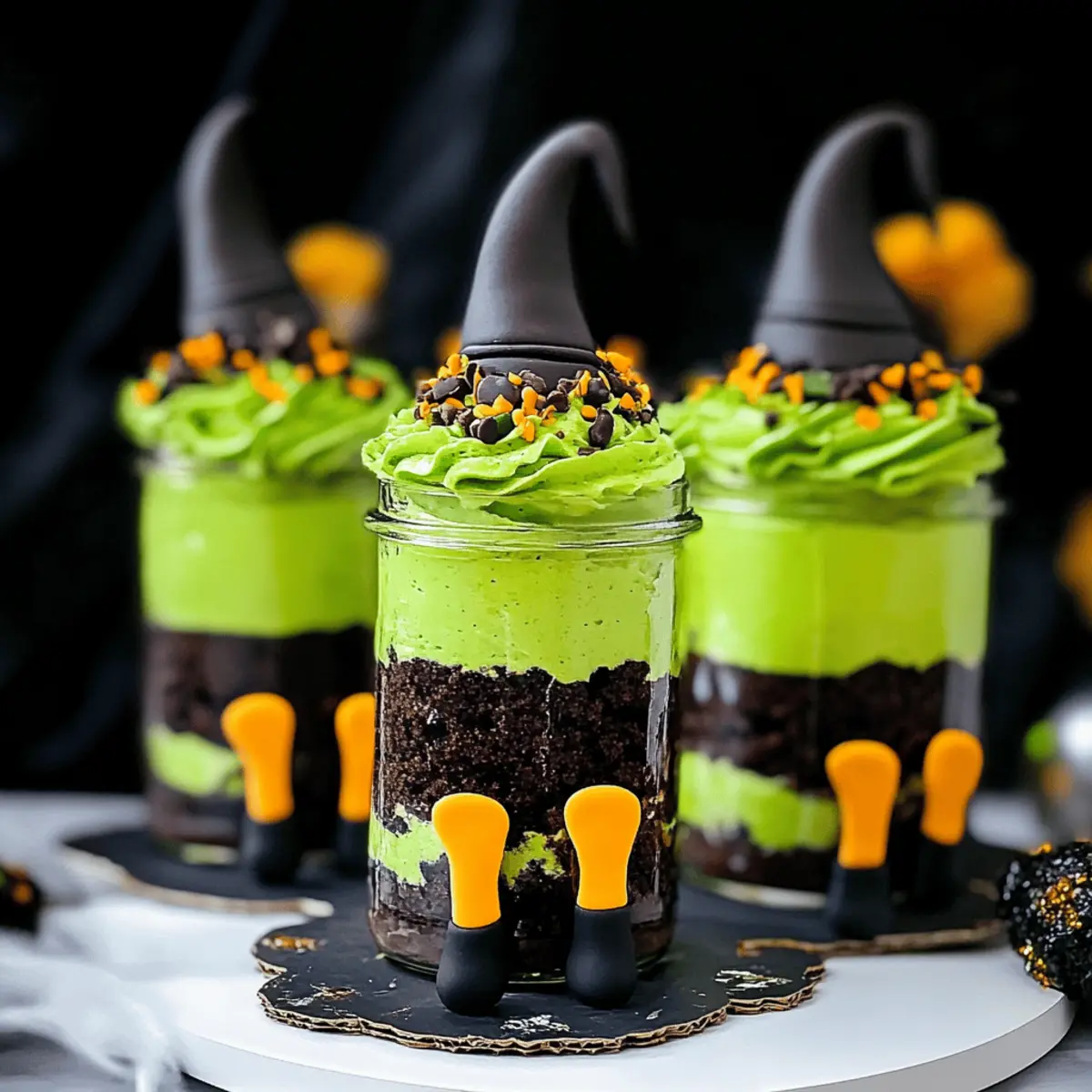 Witches' Brew Halloween Cake Jars
