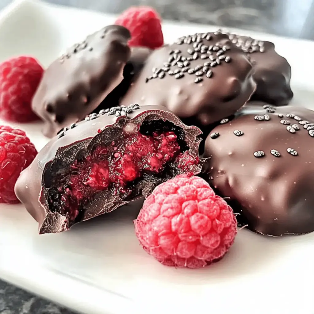 Chocolate Raspberry Chia Freezer Bites