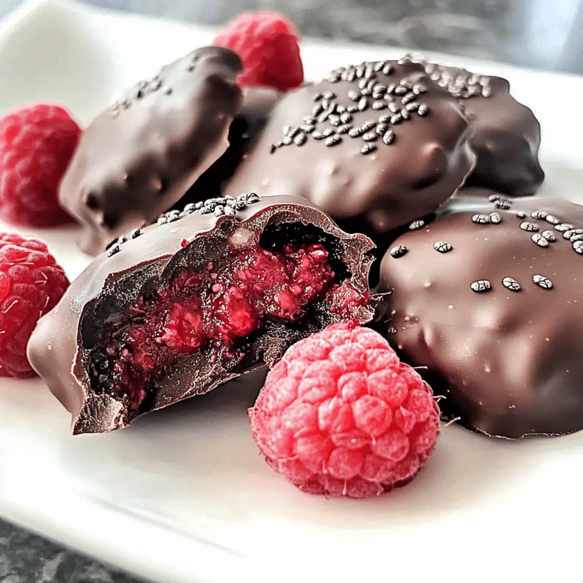 Chocolate Raspberry Chia Freezer Bites