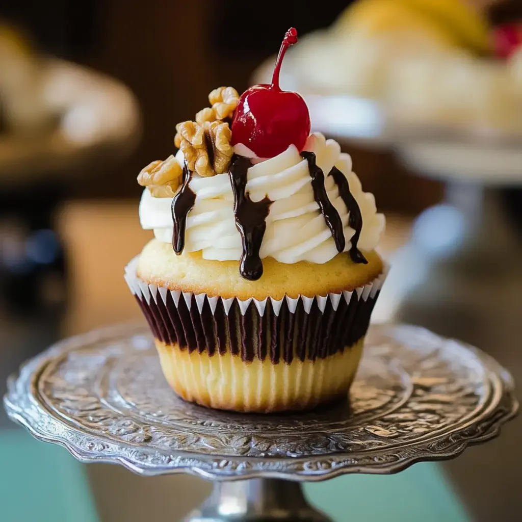 Homemade Banana Split Cupcakes