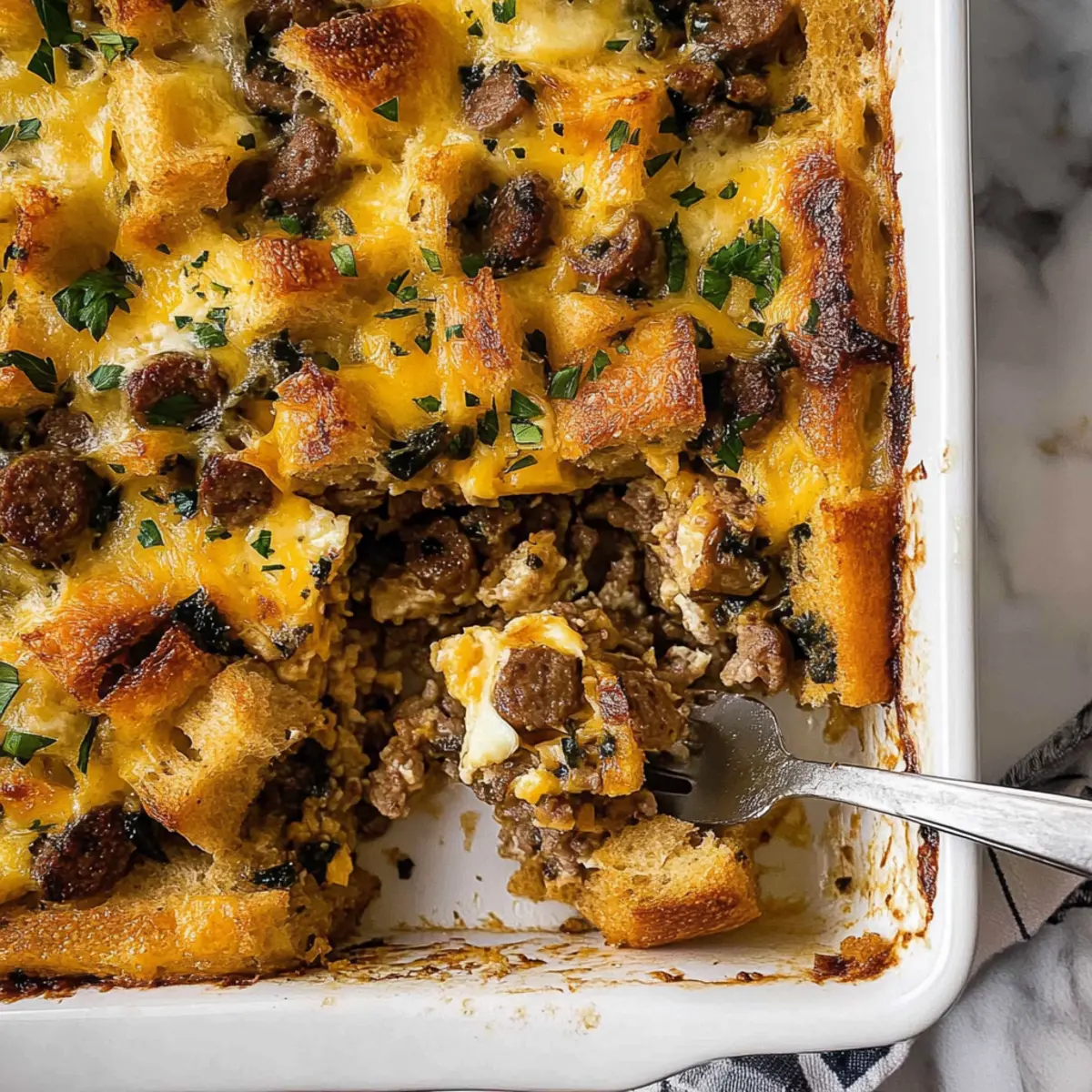 Egg, Sausage, and Bread Casserole