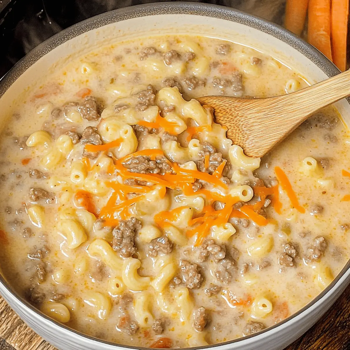 Cheeseburger Macaroni Soup