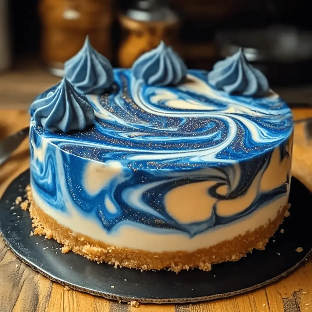 Ravenclaw Butterbeer Galaxy Swirl Cheesecake