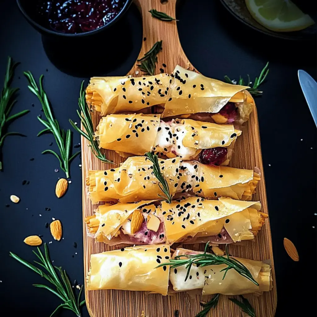 Cranberry and Brie Filo Crackers