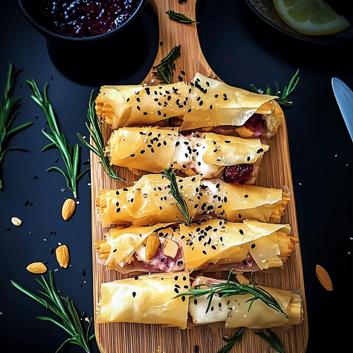 Cranberry and Brie Filo Crackers