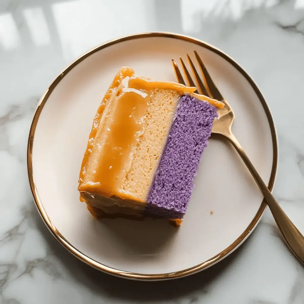 Ube Leche Flan Layer Cake