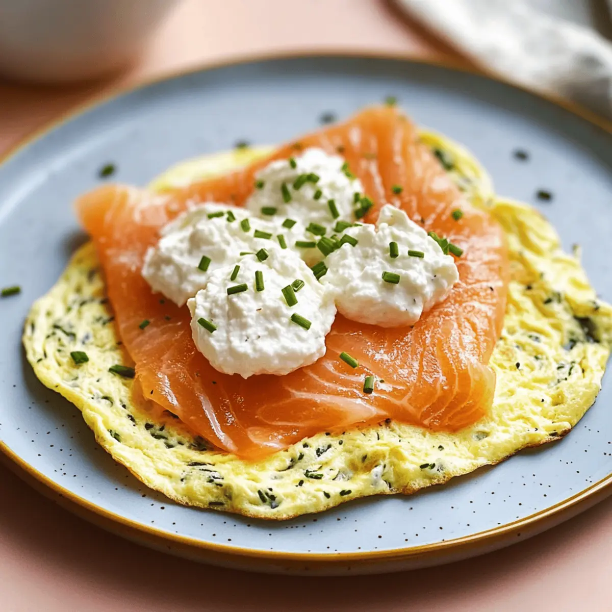 Savory Omelet with Salmon & Cream Cheese in Just 5 Minutes