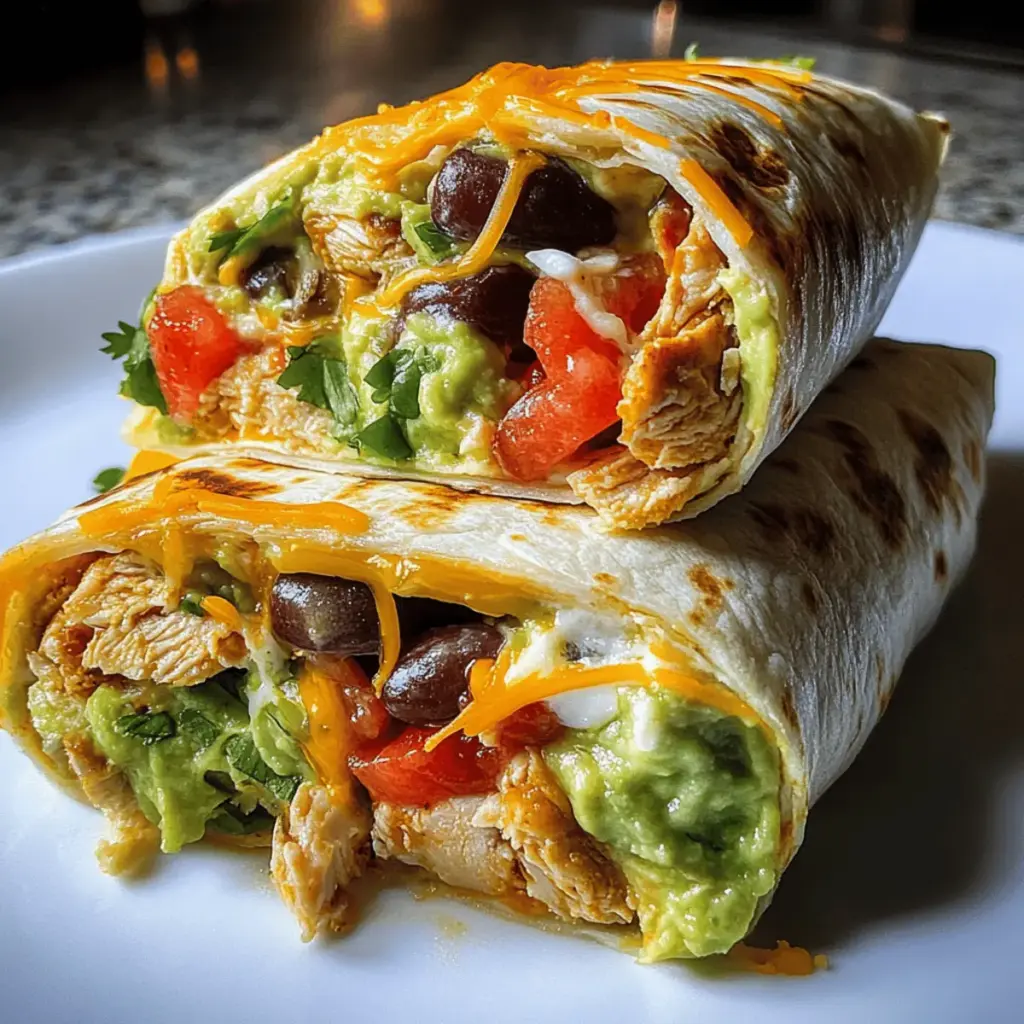 Seven Layer Chicken Burritos