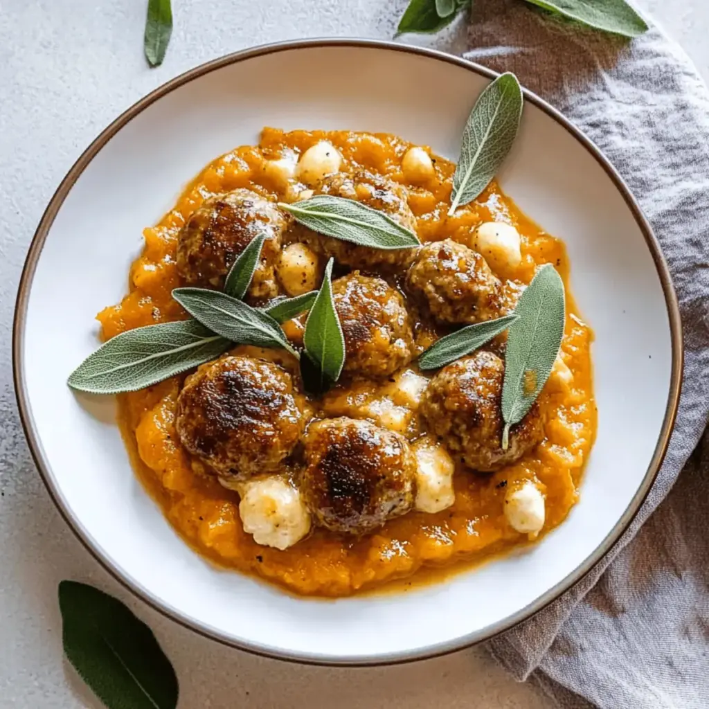 Turkey Meatballs in Pumpkin Sage Sauce