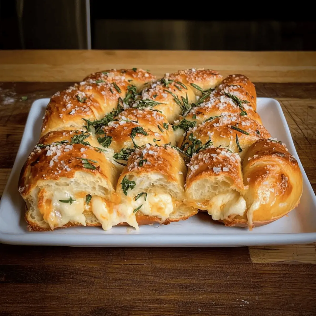 Mozzarella Stuffed Rosemary Parmesan Soft Pretzels
