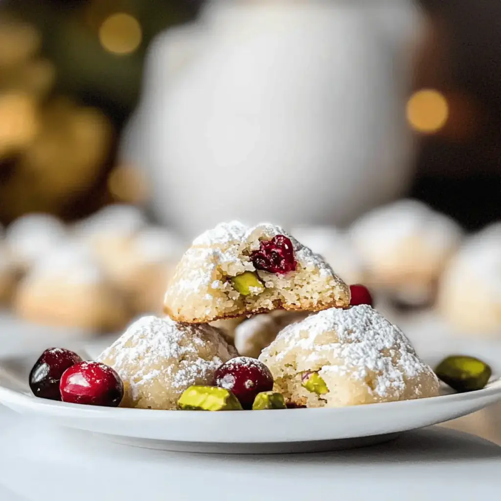 Tea Cookies with Cranberries and Pistachios