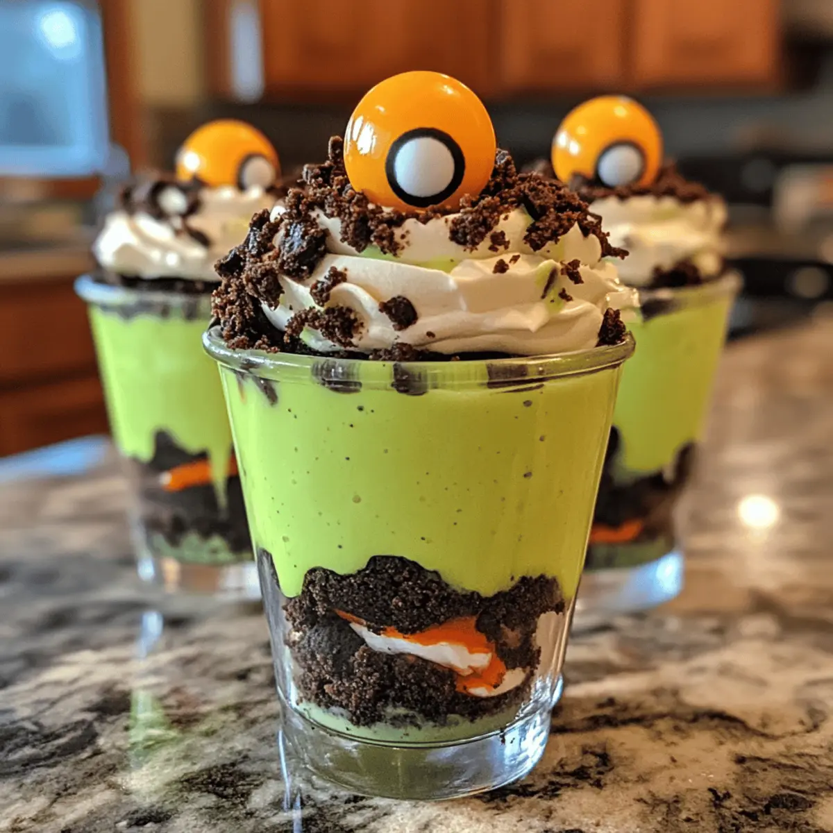 Zombie Dirt Pudding Cups