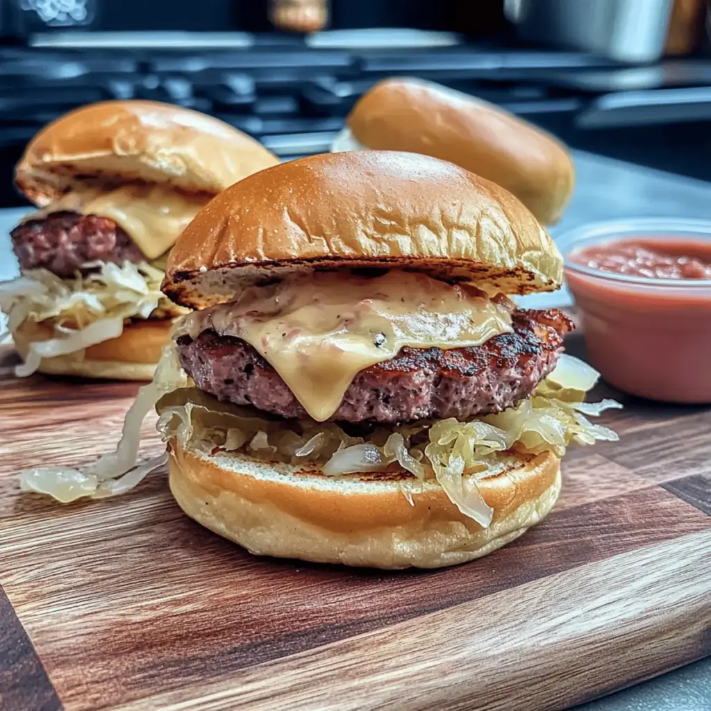 Reuben-Style Cheeseburgers