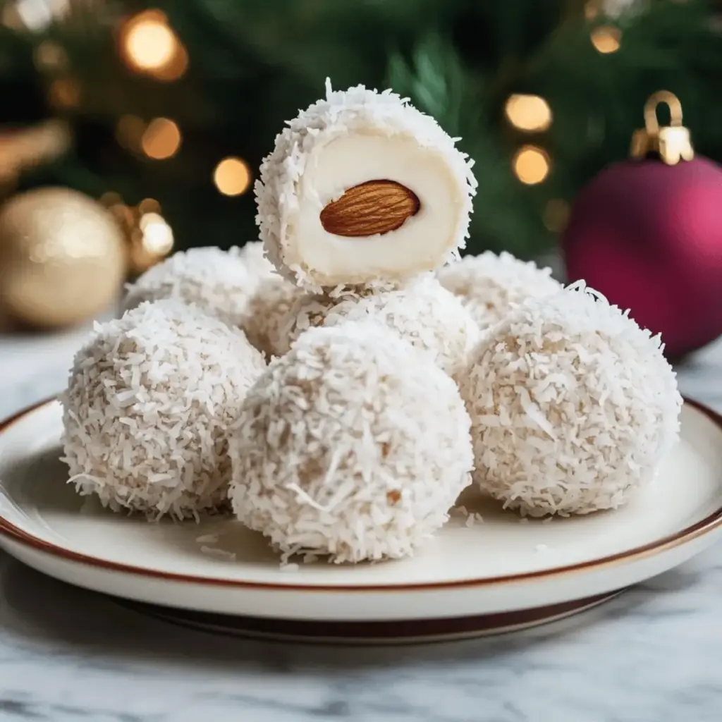 Snowy Coconut Almond Truffles