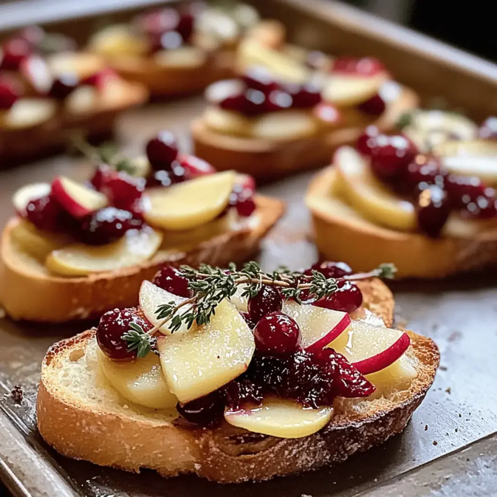 Cranberry Apple Brie Crostini