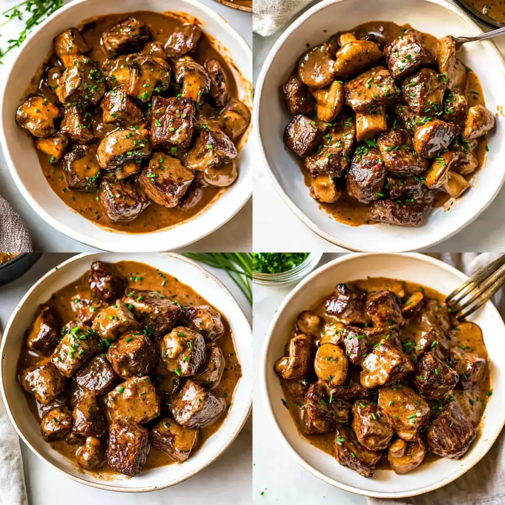 Creamy Garlic Butter Steak Bites with Mushrooms
