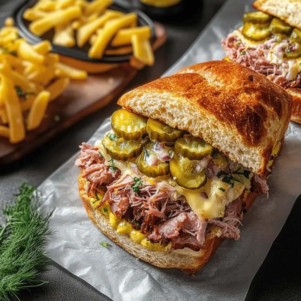 Cuban Garlic Bread Sandwiches