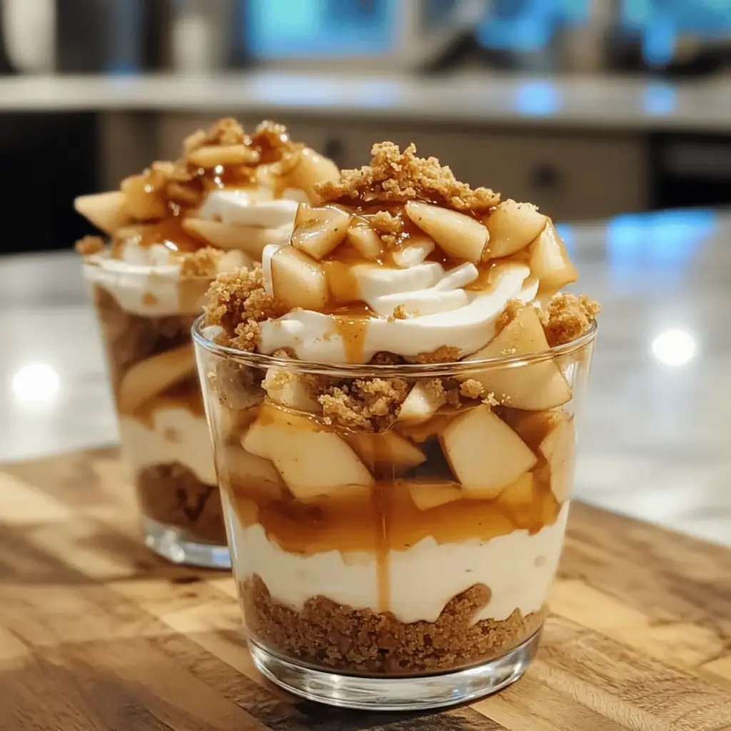 No Bake Caramel Apple Cheesecake Parfaits