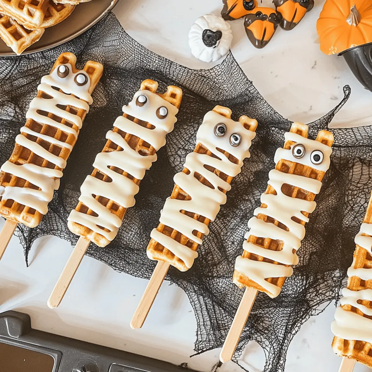 Spooky Waffle Mummy Sticks