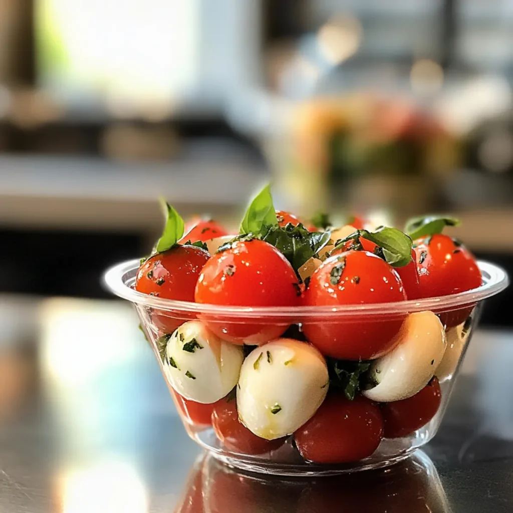 Christmas Mini Caprese Salad Cups