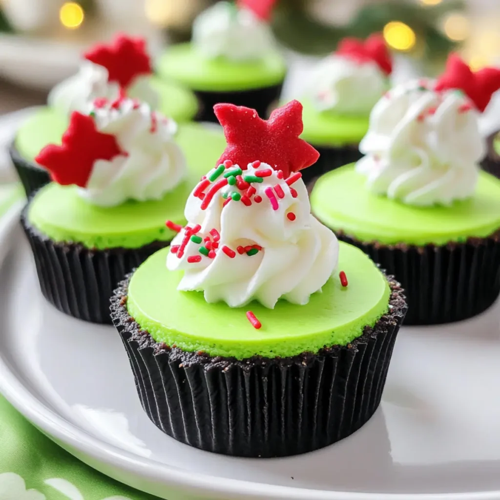 Grinch Mini Cheesecakes