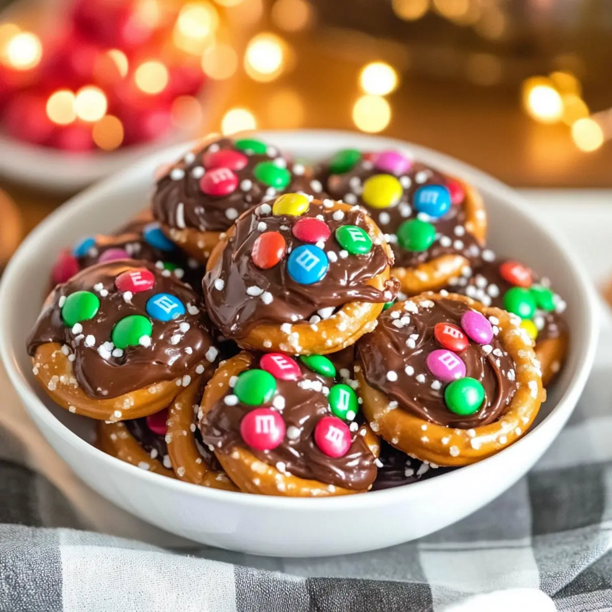 Rolo Pretzels with m&m candies