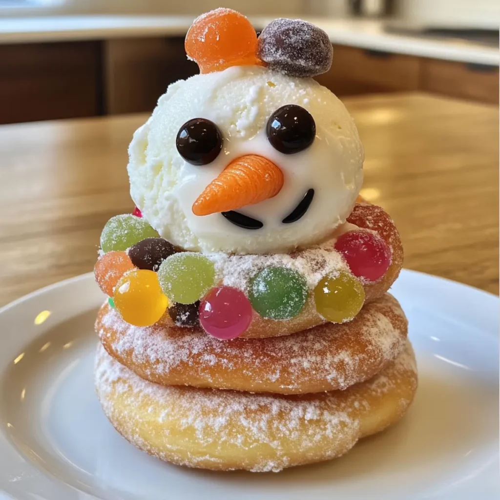 Donut Snowman Treats for Christmas