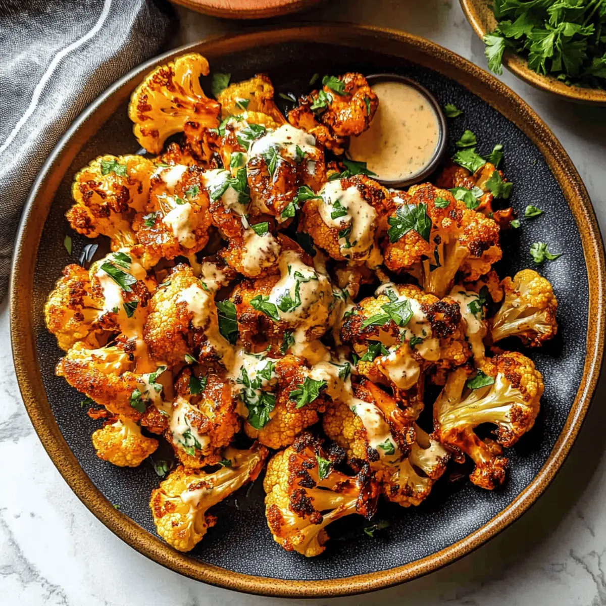 Moroccan Cauliflower with Tahini-Honey