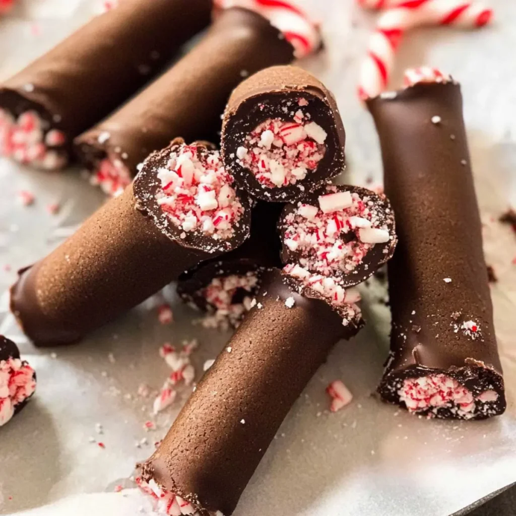 Peppermint Chocolate Roll Cookies
