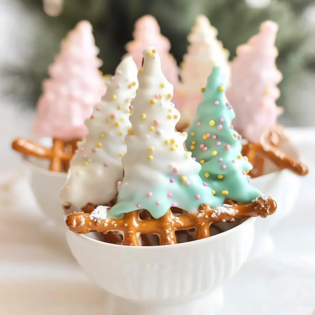 White Chocolate Pretzel Trees