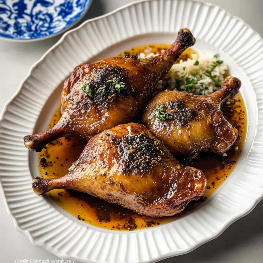 Roasted Duck Legs with Black Pepper Sauce