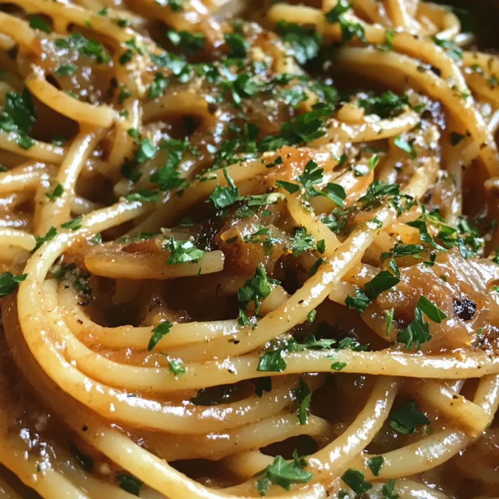 Vegan Caramelized Onion & Roasted Garlic Pasta
