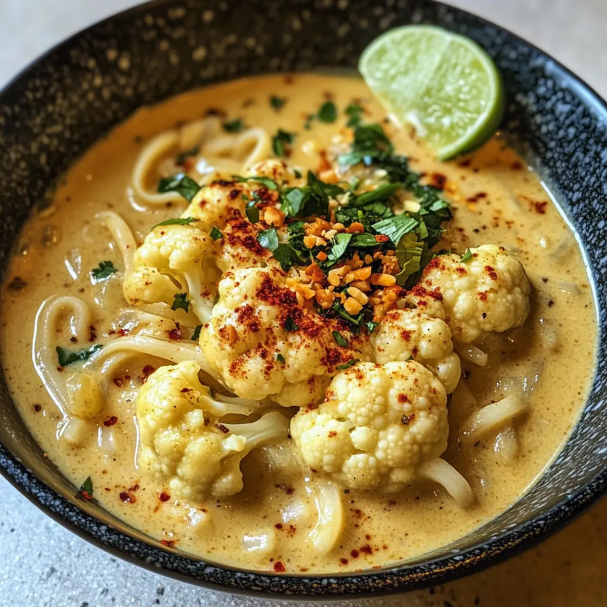 Curried Cauliflower Noodle Soup