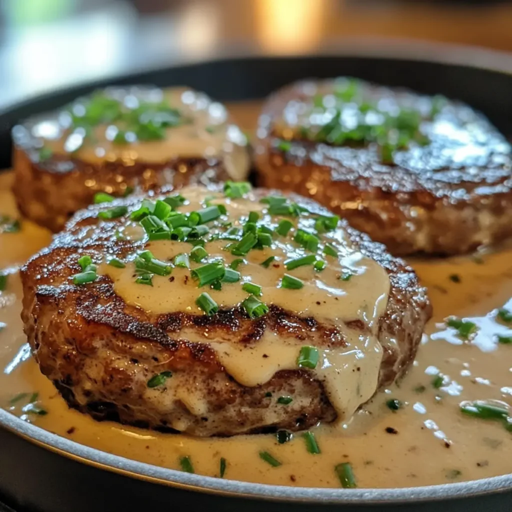 Creamy Whiskey Hamburger Steaks