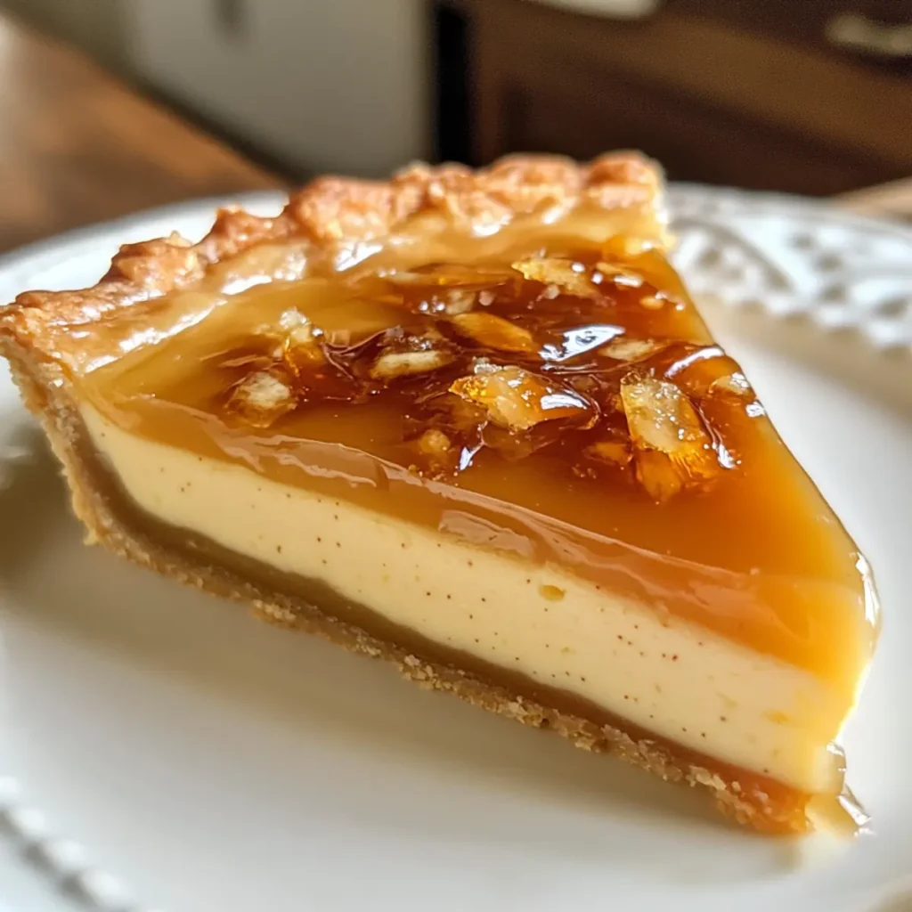 Eggnog Crème Tart with Caramel Shards