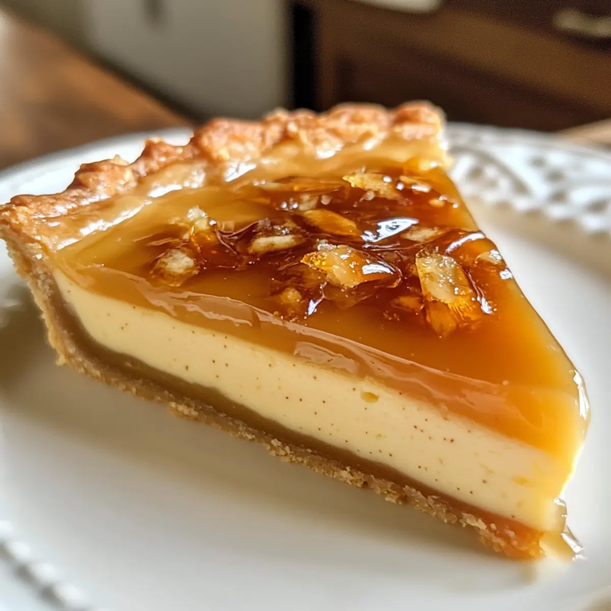 Eggnog Crème Tart with Caramel Shards