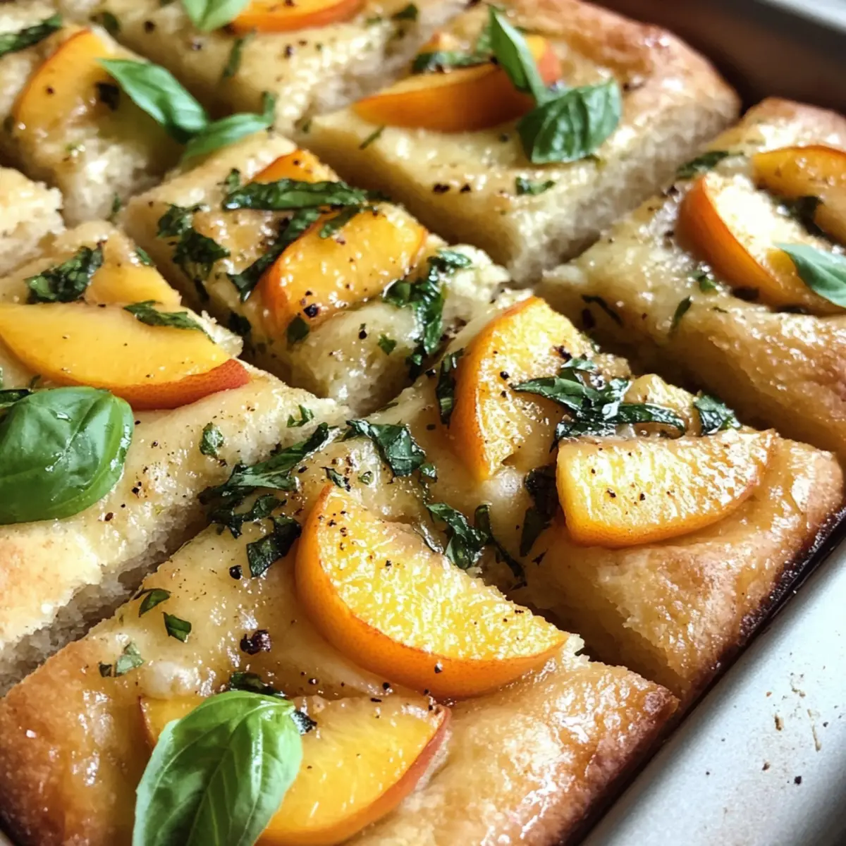Basil Peach Focaccia