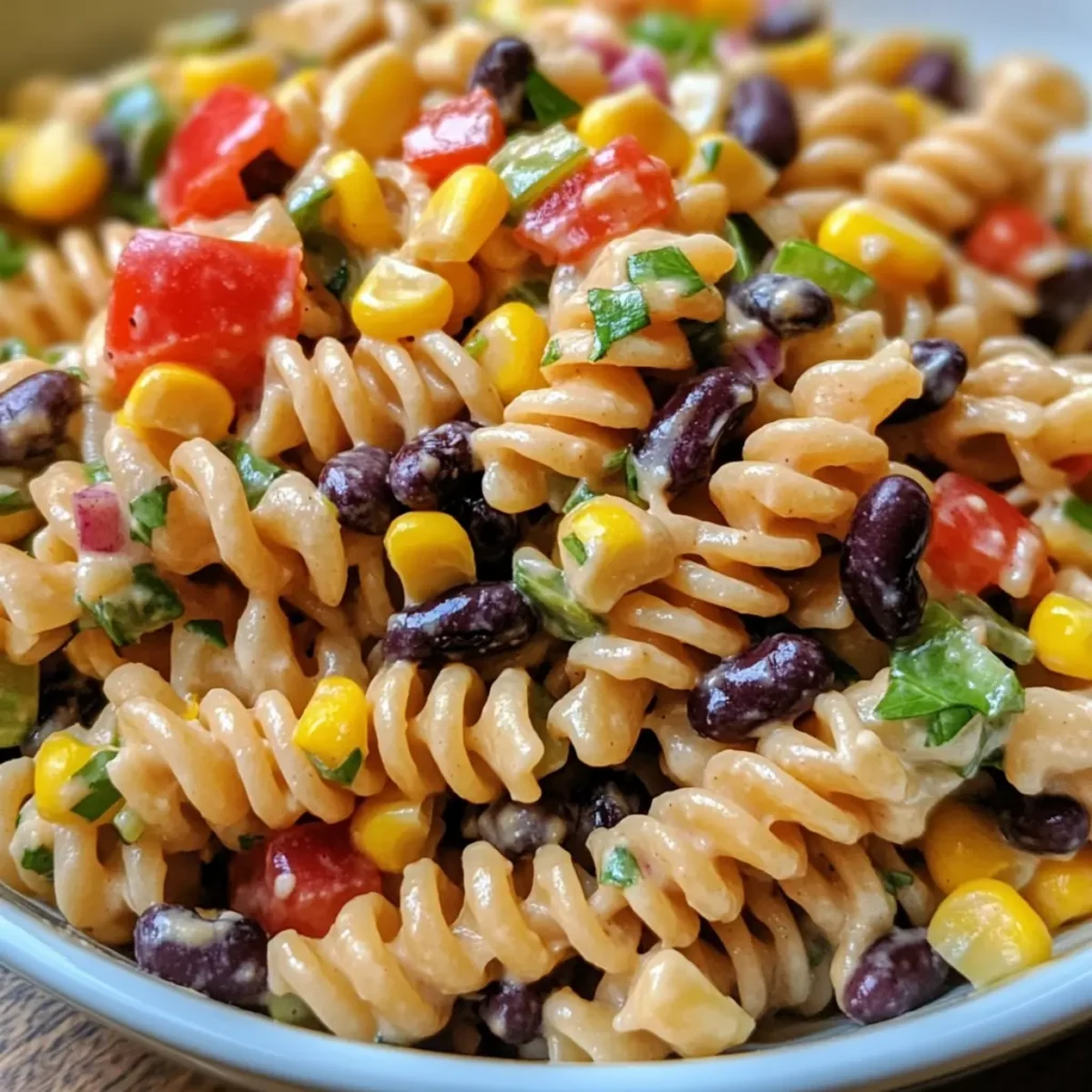 Southwest Pasta Salad with Spicy Garlic Dressing