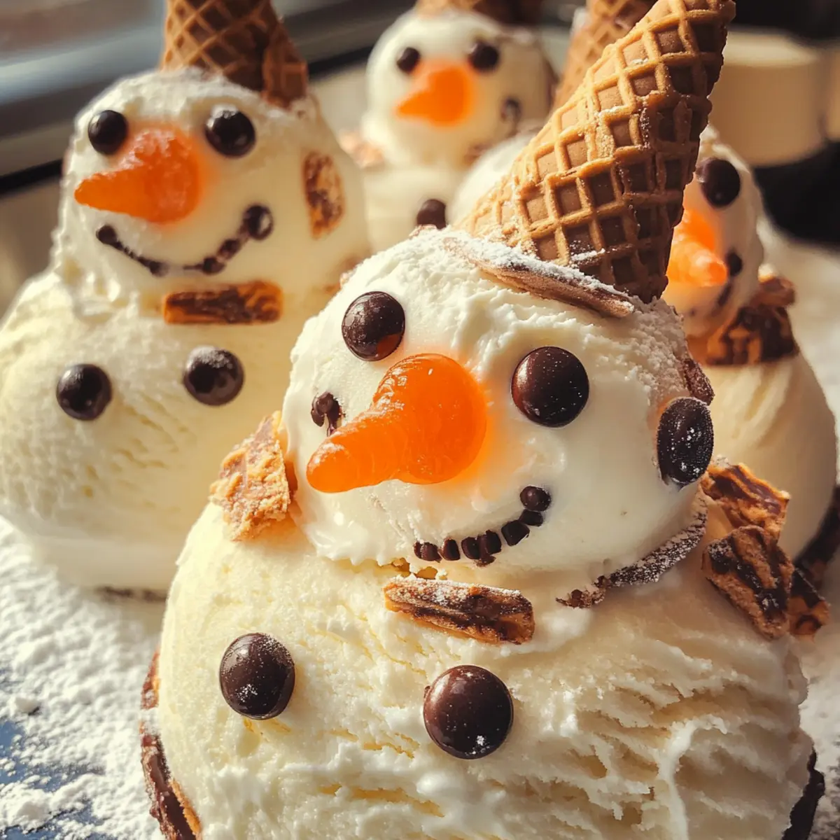 Christmas Ice Cream Snowmen
