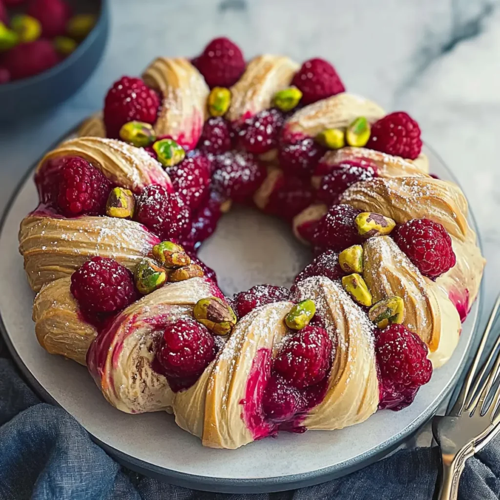 Raspberry and Pistachio Wreath