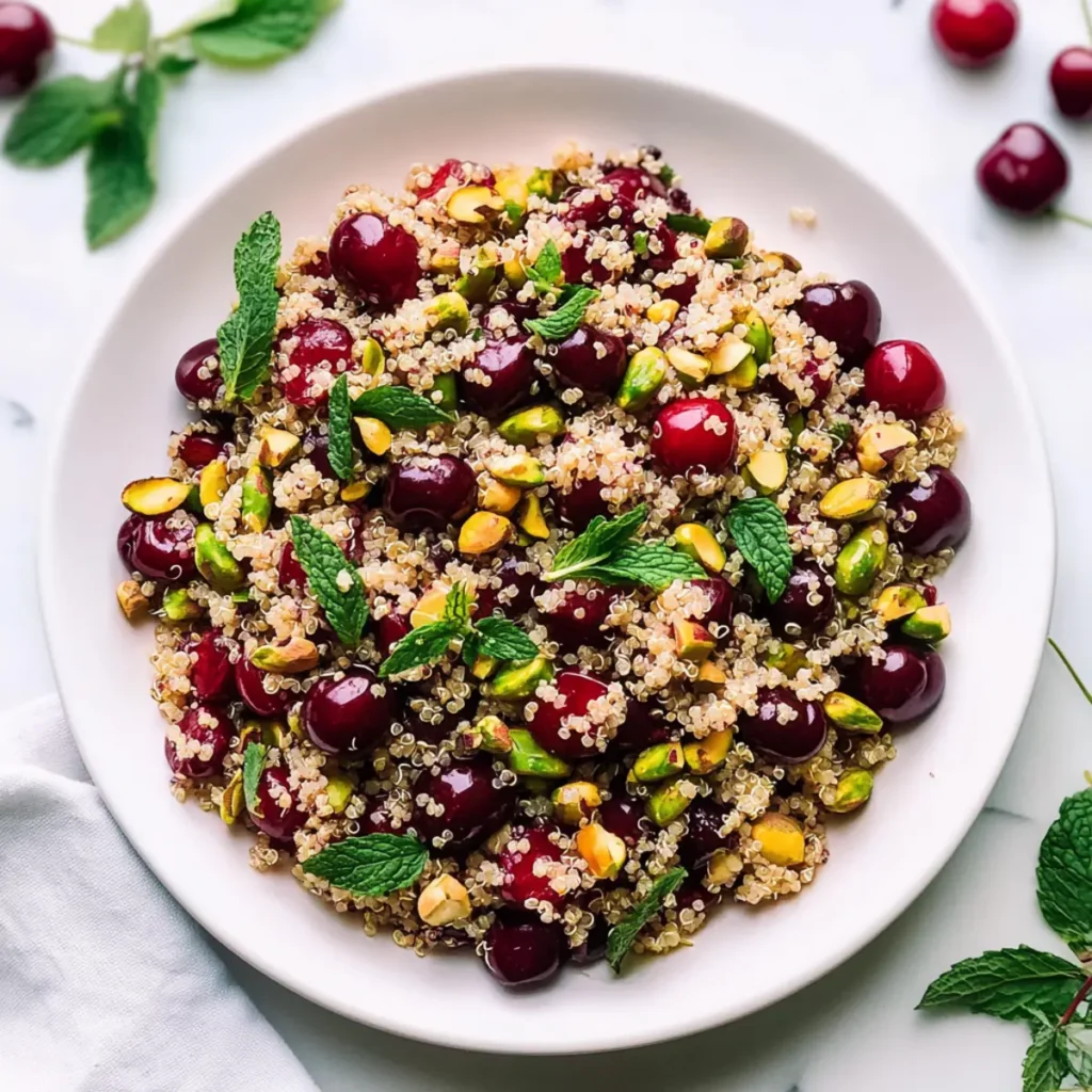 Cherry Pistachio Quinoa Salad