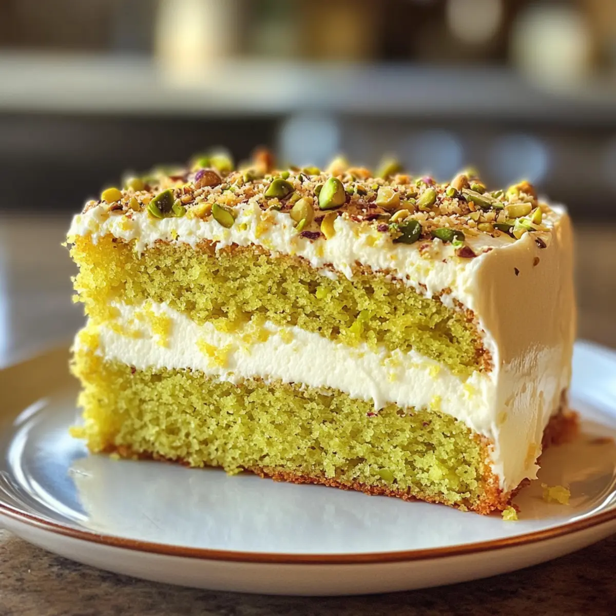 lemon pistachio cake with mascarpone frosting