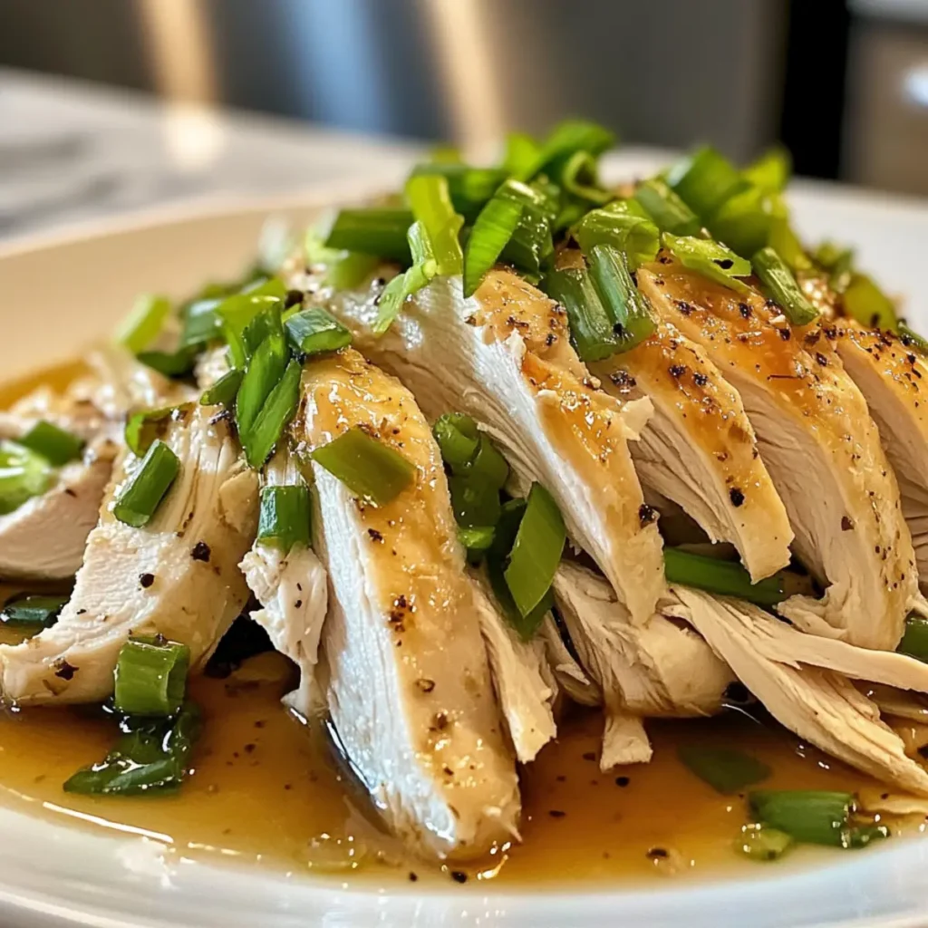 Poached Chicken with Ginger Scallion Sauce