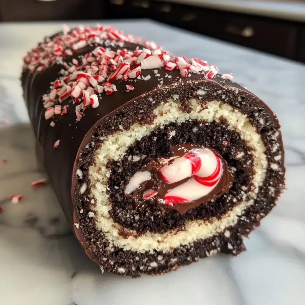Peppermint Chocolate Roll Cookies